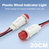 Raised Indicator Light Red LED with Wires 12.5mm LED 12–220V Wire