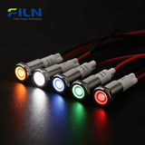 Rote LED-Anzeigeleuchte 10 mm IP67 Wasserdicht 12V 24V 220V für Schalttafeleinbau FILN