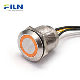 Interrupteur à bouton-poussoir momentané 12 V 22 mm en métal étanche 15 cm précâblé FILN