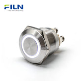 120V Drucktastenschalter Edelstahl Momentan 4-polige Schraubklemme LED-Schalter | FILN