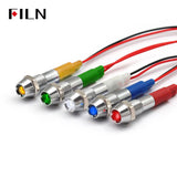 FILN 6MM 12Volt Indicator Light Concave Head Mini LED Indicator Lamp Lights