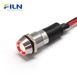 12mm LED Indicator Light 12V Black IP67 Waterproof Concave Head Signal Lamp FILN