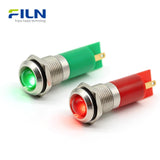 Voyant lumineux 14mm 12V 220V en métal à tête haute 2 broches FILN