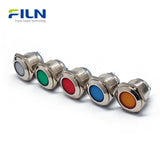 16mm Pilot Light Indicator IP67 Metal Flat Head Pin Terminal FILN