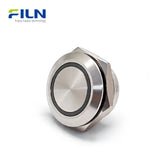 Momentary Push Button Switch 19mm Ultra-thin Switch IP67 Waterproof 4-Pin LED Stainless Steel | FILN
