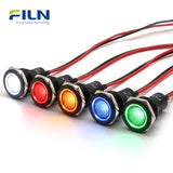 Anzeige Rotes Licht 19mm Metall Flachkopf 15cm Drahtleitung 12V 110V 220V FILN