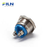 19mm Push Button Reset Switch Stainless Steel 2-Pin Screw Terminal Momentary Control | FILN
