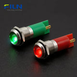 Voyant lumineux 14mm 12V 220V en métal à tête haute 2 broches FILN