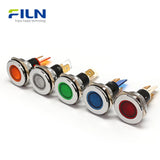 Indicating Lights 22mm Metal Flat Head 2-Pin Terminal 12V 220V FILN