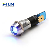 24 Volt DC LED Indicator Light 12mm IP67 Concave Metal Pilot Lamp FILN