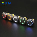 12 Volt Switch Push Button 28mm Stainless Steel Momentary Latching 5-Pin LED FILN