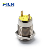 12mm 2 Pin Push Button Switch Stainless Steel Momentary/Latching FILN