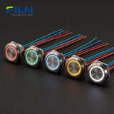 Push Button Switch Momentary with LED Ring & Wire Connector Ultra-thin Switch FILN