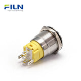 Stainless Steel LED Switch Push Button 5-Pin High Head Ring Light Momentary&Latching | FILN