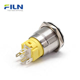 Bouton Poussoir Illuminé 19mm Acier Inoxydable 304 5 Broches Câblage LED Contrôle Industriel | FILN