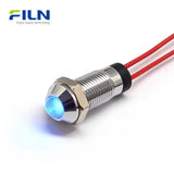 5V Indicator Light | 8mm LED Metal High Head | IP67 Waterproof Panel Mount
