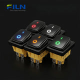 12V ON ON Rocker Switch Waterproof 6 Pin Illuminated 5V-220V Rocker Switch FILN