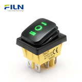 6 Terminal Rocker Switch Black Paint waterproof KCD4 30x22mm ON-OFF-ON FILN
