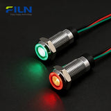 Dual-color Signal Lamp 8mm IP67 Flat Head LED for CNC Panel FILN