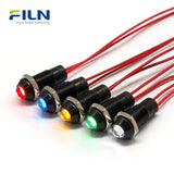 5V Indicator Light | 8mm LED Metal High Head | IP67 Waterproof Panel Mount