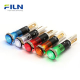 Lighting Indicators 8mm 12V 220V 2-Pin Terminal Snap-in Panel Mount for Industrial Control FILN