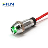 FILN 12V Pilot Light 8mm LED Metal Recessed Head IP67 for CNC Panel