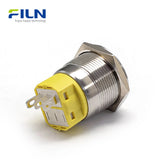 22mm Latching Push Button Switch Momentary/Latching Stainless Steel 3-Pin Terminal | FILN