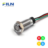 Dual-color Signal Lamp 8mm IP67 Flat Head LED for CNC Panel FILN