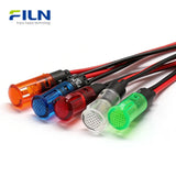 Plastic Signal Light 8mm 12V 220V Wire Lead Snap-in Panel Mount FILN