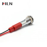 FILN 6MM LED Indicator Light Mini Metal Pilot Signal Lamp Flat Head indicator light