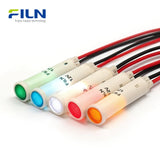 8mm Plastic 120V Pilot Light | Snap-in Round LED Indicator | Wire Lead FILN