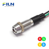 Rot/Blau Zweifarbiges LED-Anzeigelicht 8mm IP67 Wasserdicht 12V-220V Signalleuchte FILN