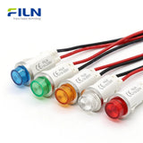 Plastic Pilot LED Lights 12.5mm 6V-220V PA66 Wire Lead Snap-in for FILN