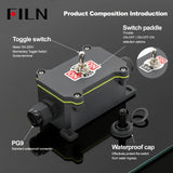 FILN Toggle Switch Box Waterproof Electrical Control Unit ON-OFF-ON