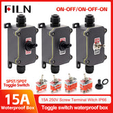 FILN Toggle Switch Box Waterproof Electrical Control Unit ON-OFF-ON