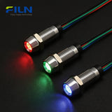 RGB LED Indicator Light 8mm IP67 Waterproof Concave Metal Pilot Lamp FILN