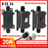 FILN 20A Waterproof Push Button Switch Box witch 19MM Metal Button Switch