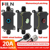 FILN 20A Waterproof Push Button Switch Box witch 19MM Metal Button Switch