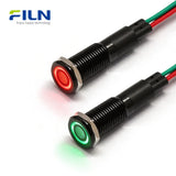 Bi-color LED Indicator Light 8MM Metal Red/Blue Dual Pilot Light IP67 Waterproof FILN