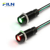 8MM Pre-wired Dual Color LED Pilot Light IP67 for CNC Panels FILN