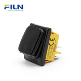 Rocker On Off Switch Black Plastic Waterproof IP65 KCD4 4-Pin DPST Switch FILN