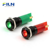 Voyant lumineux 14mm 12V 220V en métal à tête haute 2 broches FILN