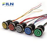 25mm Metal Push Button Illuminated Switch 4-Pin Pre-wired 12V-220V LED Light FILN