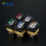 6 Terminal Rocker Switch Black Paint waterproof KCD4 30x22mm ON-OFF-ON FILN