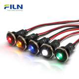 19mm Panel Indicator Lights 6V-220V Pre-wired IP67 Metal Signal Lamp FILN