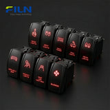 Boat Rocker Switch Black Symbol Illuminated 5PIN KCD4 12V-24V Yacht Power Switch FILN