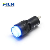 12,5 mm blaue Leuchtanzeige aus Kunststoff, 12 V 24 V 220 V, 2-polig, erhöhter Kopf, Schraubgewinde, Schalttafeleinbau