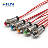 5V Indicator Light | 8mm LED Metal High Head | IP67 Waterproof Panel Mount