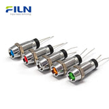Red Light Indicator 3-380V 8mm Metal Recessed Pin Waterproof Panel Mount FILN