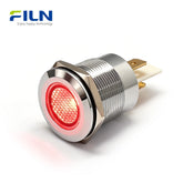Témoin lumineux de tableau de commande 22 mm | LED 2 broches à tête plate en métal 12 V-220 V | Indicateur de signal industriel FILN